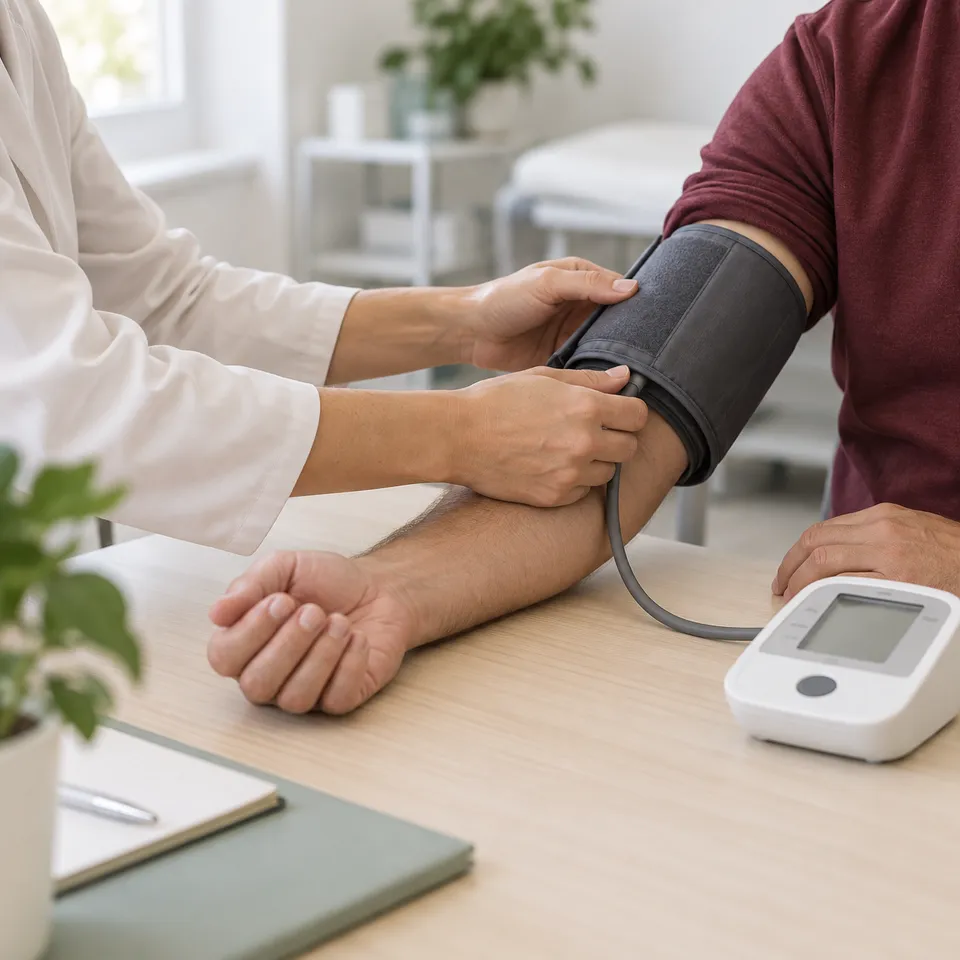 Evaluación de la presión arterial en una consulta médica